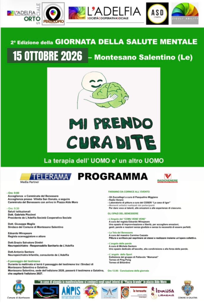 Manifesto della Seconda giornata della salute mentale - Anno 2026 con tutto il programma previsto